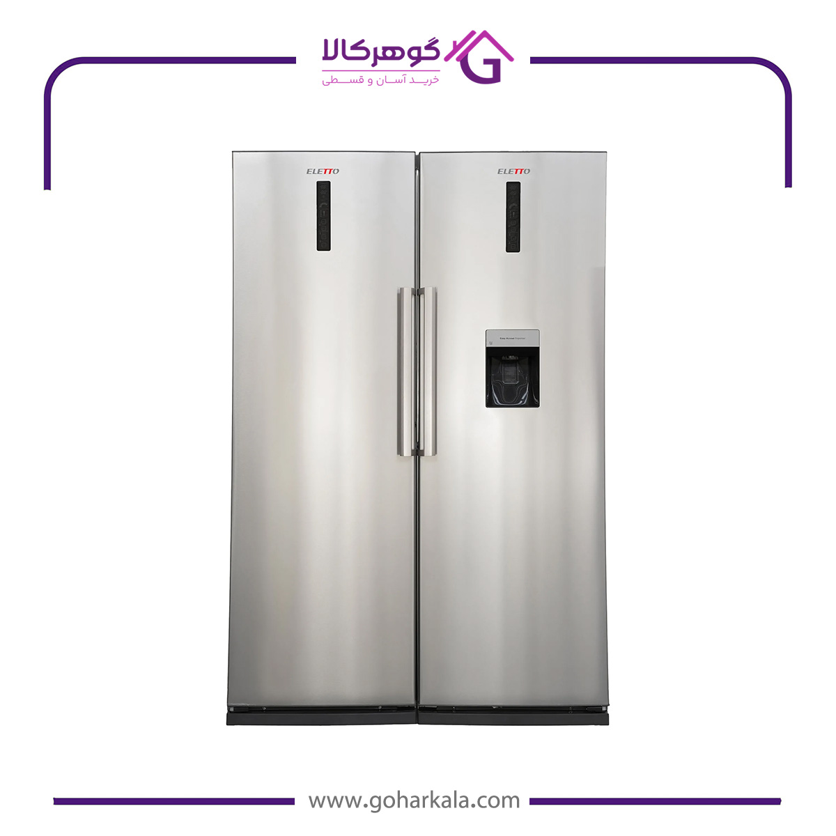 نمای ظاهری یخچال فریزر دوقلو التتو مدل NR6020DN / NF6020DN-ICE رنگ استیل