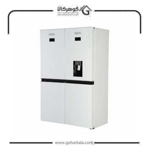 نمای پهلو یخچال فریزر دوقلو برند رنزو مدل NR6040DN / NF6040DN-ICE