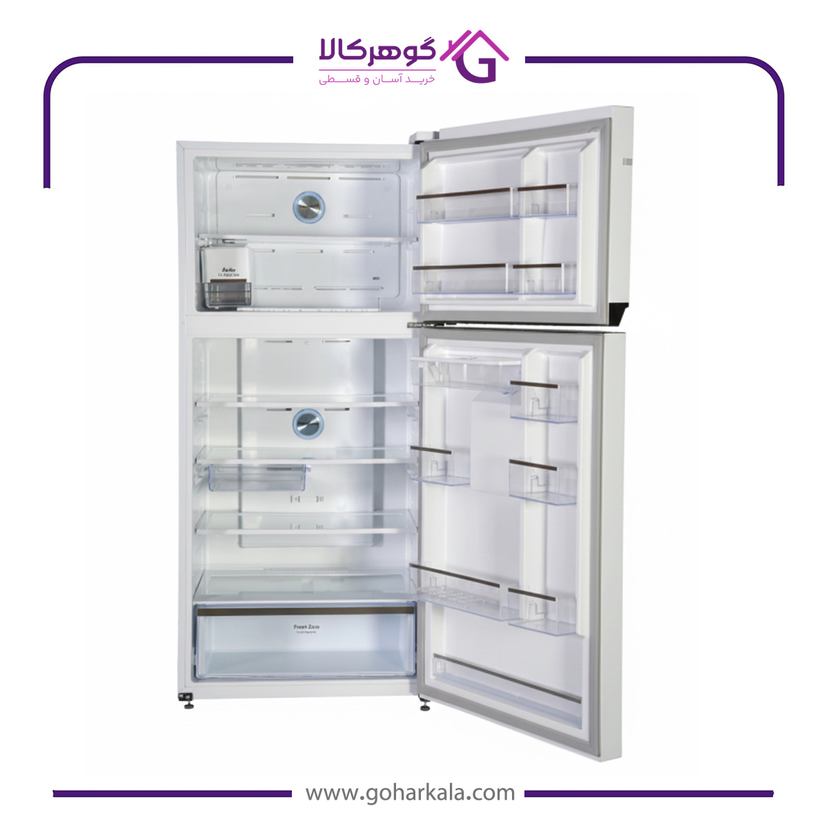 نمای داخلی یخچال فریزر دو درب (Viona) نیکسان مدل NT8460DN