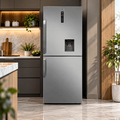 یخچال فریزر نوفراست کمبی سوزوکی عرض 70 سانتی‌متر مدل RBK412SWIR استیل طرح