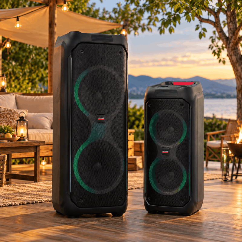 اسپیکر شارژی آلفا Alpha Series مدل Alpha 81 و Alpha 102 با پنل دیجیتال و میکروفون بی‌سیم - تصویر 4