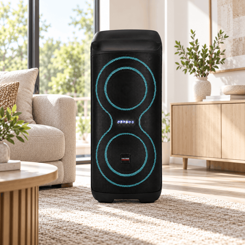 اسپیکر شارژی قابل حمل BUMUSA-65 نسل دوم با توان 50 وات، میکروفون بی‌سیم و نورپردازی LED - تصویر 5