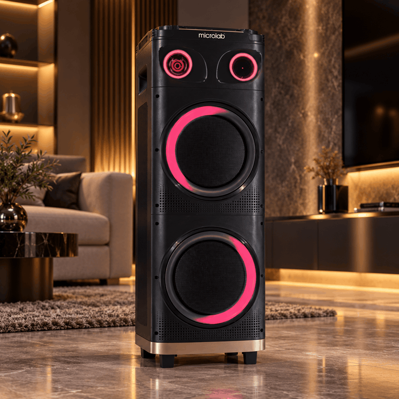 اسپیکر شارژی میکرولب مدل BT-1004 Cyclone با توان 100 وات RMS و نورپردازی RGB - تصویر 3