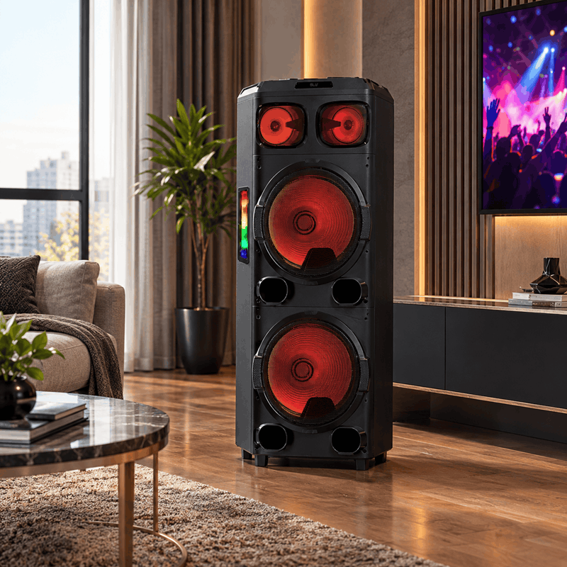 اسپیکر میکرولب Extreme 121 توان 120 وات RMS با دو سابووفر 12 اینچی و میکروفون بیسیم - تصویر 4