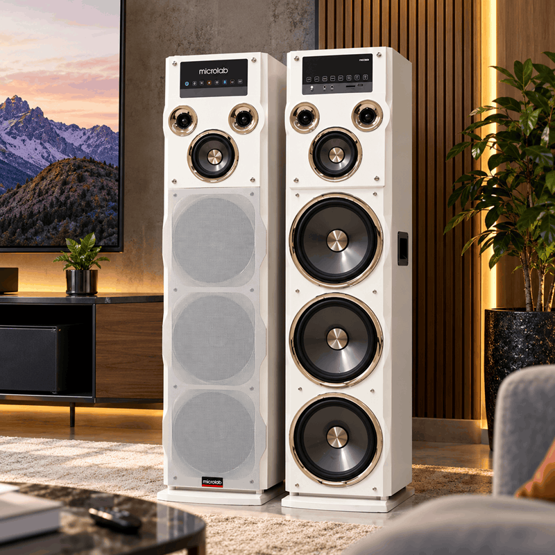 اسپیکر میکرولب مدل M310103 با اپلیکیشن هوشمند، میکروفون بی‌سیم و پنل لمسی