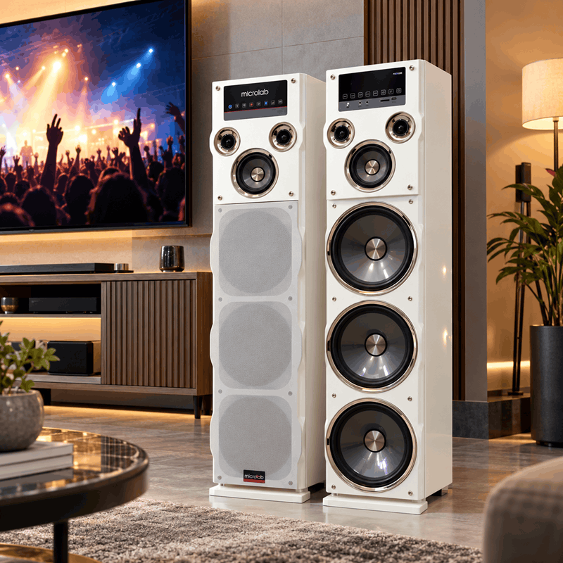 اسپیکر میکرولب مدل M310103 با اپلیکیشن هوشمند، میکروفون بی‌سیم و پنل لمسی - تصویر 2