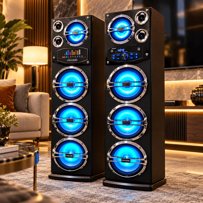اسپیکر میکرولب مدل M310104 سری Infinity با اپلیکیشن هوشمند و رقص نور قابل تنظیم - تصویر 5