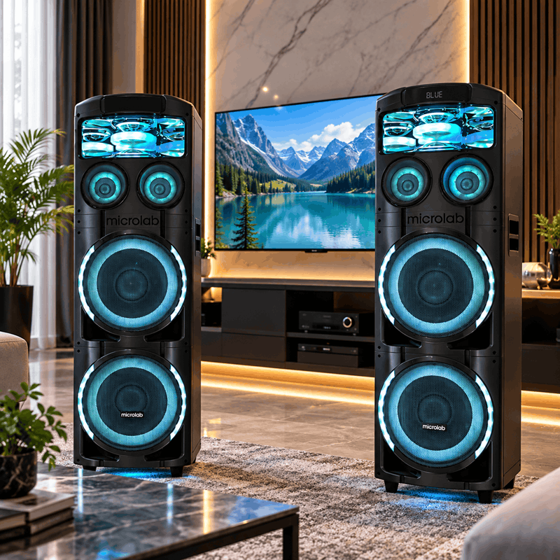 اسپیکر میکرولب مدل V-400 سری 3D Light UFO DJ با توان 350 وات RMS و رقص نور سه‌بعدی - تصویر 5