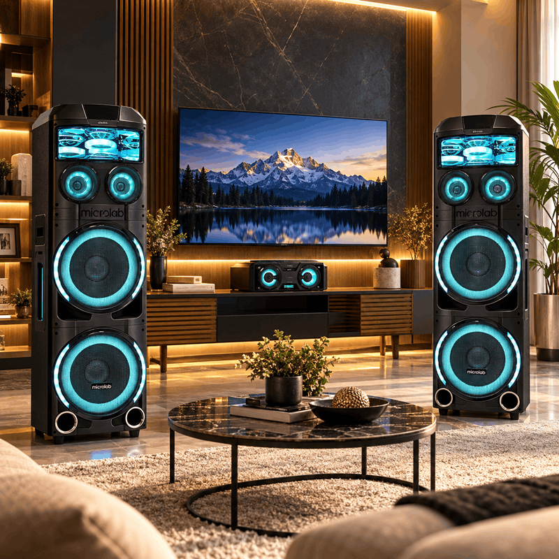 اسپیکر میکرولب مدل V-400 سری 3D Light UFO DJ با توان 350 وات RMS و رقص نور سه‌بعدی - تصویر 2