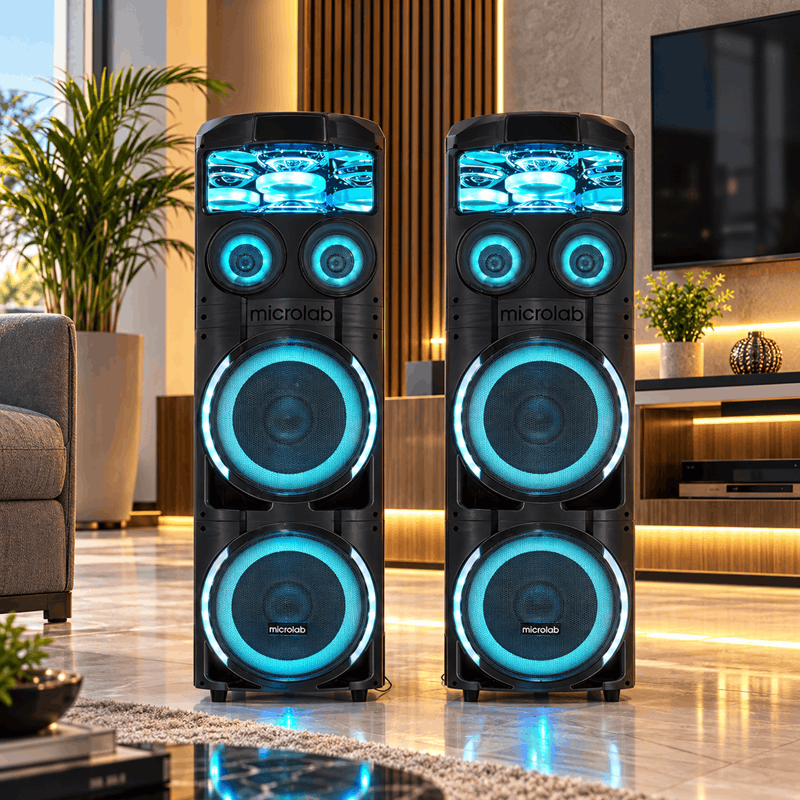 اسپیکر میکرولب مدل V-400 سری 3D Light UFO DJ با توان 350 وات RMS و رقص نور سه‌بعدی