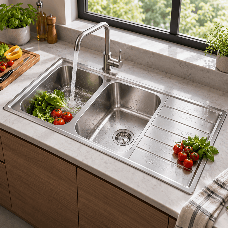 سینک ظرفشویی نیک کالا توکار استیل مدل SSI-101 - تصویر 2