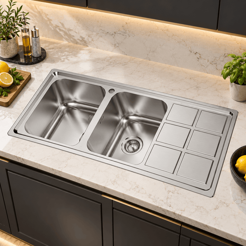 سینک ظرفشویی نیک کالا توکار استیل مدل SSI-102