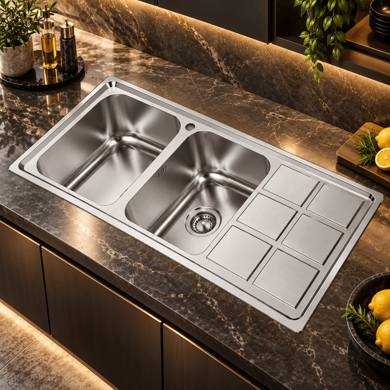 سینک ظرفشویی نیک کالا توکار استیل مدل SSI-102 - تصویر 3