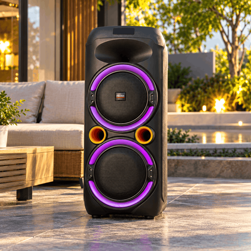اسپیکر شارژی قابل حمل TONB 83 توان 60 وات با میکروفون بی‌سیم و نورپردازی LED - تصویر 2