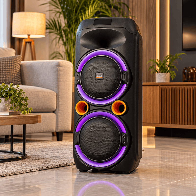 اسپیکر شارژی قابل حمل TONB 83 توان 60 وات با میکروفون بی‌سیم و نورپردازی LED - تصویر 4