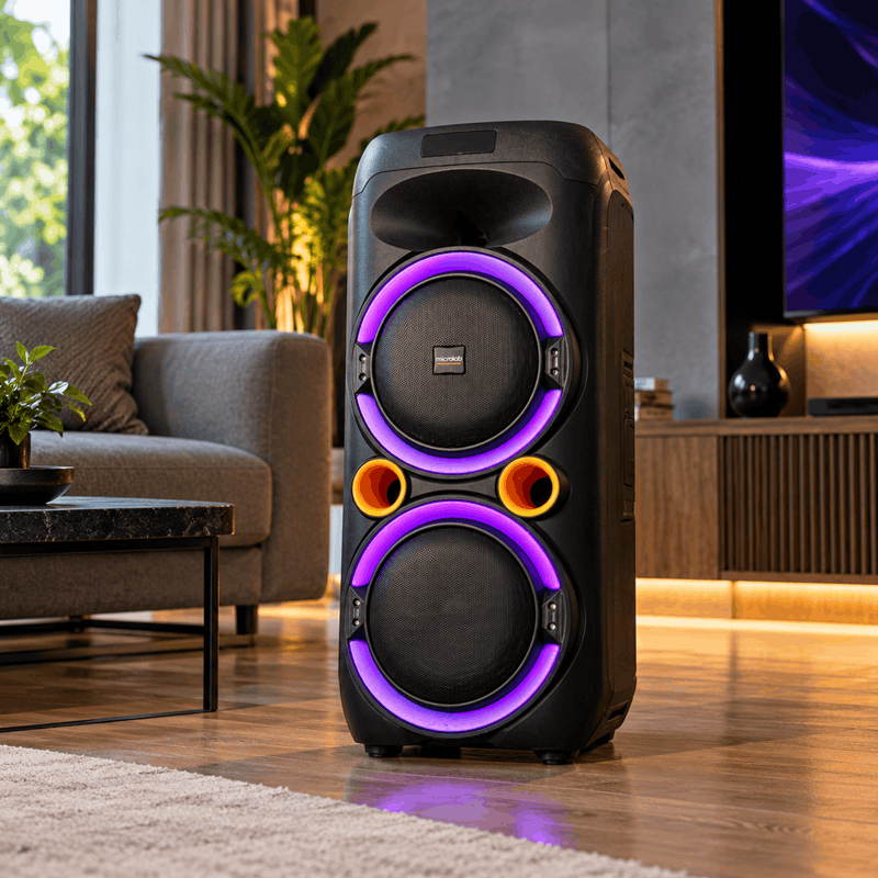 اسپیکر شارژی قابل حمل TONB 83 توان 60 وات با میکروفون بی‌سیم و نورپردازی LED - تصویر 5